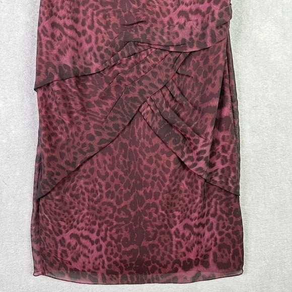 Tadashi Shoji Silk Dress Cocktail Party Wedding Festive Leopard Print Mob Wife - Picture 5 of 11